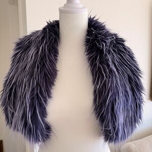 Vintage Faux Fur Thick Fluffy Collar Knit Vest